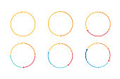 Infographic circle line arrow icon set. Vector