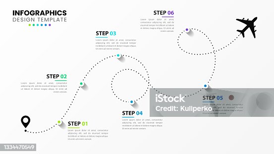 istock Infographic design template. Creative concept with 6 steps 1334470549