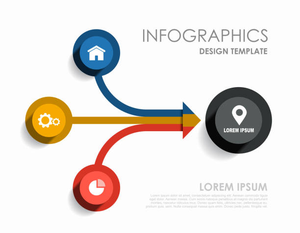 Infographic design template with place for your data. Vector illustration. Infographic design template with place for your text. Vector illustration. three objects stock illustrations
