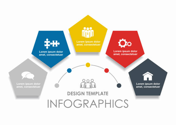 Infographic design template with place for your data. Vector illustration. Infographic design template with place for your text. Vector illustration. number 5 illustrations stock illustrations