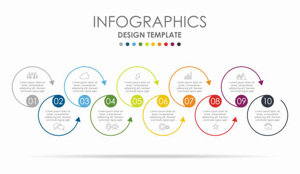Infographic design template with place for your data. Vector illustration. Infographic design template with place for your text. Vector illustration. number 10 stock illustrations