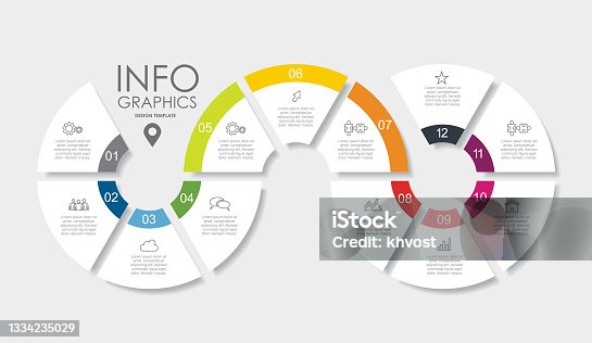 istock Infographic design template with place for your data. Vector illustration. 1334235029