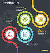 infographic, icon, business, world map, timeline