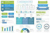 Infographic elements - steps and options, bar graph, flowchart, percents, people infographics, vector eps10 illustration