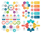 Vector illustration of the timelines and infographic elements