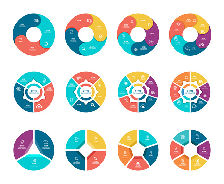 Vector illustration of the infographic elements, circle diagram.