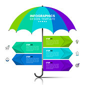 istock Infographic template with icons and 5 options or steps. Umbrella. 1359949156