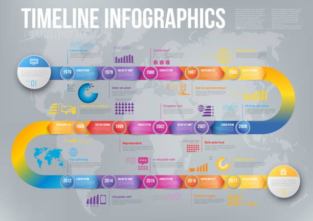 Infographics arrow timeline hystory template vector art illustration