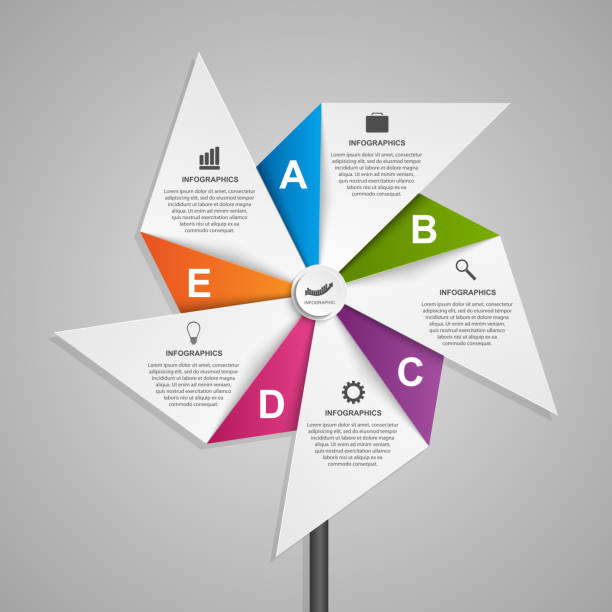 Infographics design template in the shape of air pinwheel. vector art illustration