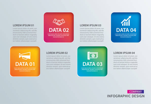 Infographics square paper with 4 data template. Vector illustration abstract background. Can be used for workflow layout, business step, tag, banner, web design. Infographics square paper with 4 data template. Vector illustration abstract background. Can be used for workflow layout, business step, tag, banner, web design. brochure symbols stock illustrations
