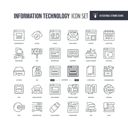 29 Information Technology Icons - Editable Stroke - Easy to edit and customize - You can easily customize the stroke with