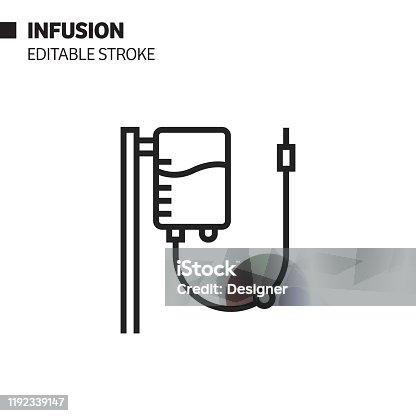 istock Infusion Line Icon, Outline Vector Symbol Illustration. Pixel Perfect, Editable Stroke. 1192339147