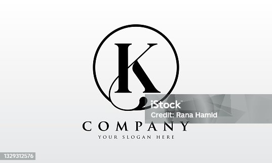 istock Initial K letter Black Color with White Background Logo Design vector Template. Creative Letter K Logo Design 1329312576