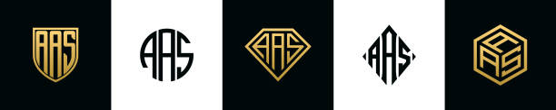 初期文字 aas ロゴデザイン バンドル - aas点のイラスト素材／クリップアート素材／マンガ素材／アイコン素材