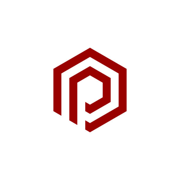 Initial Logo P Hexagonal Vector