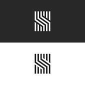 istock Initial S letter monogram linear pattern, black and white parallel lines creative geometric shape, simple minimal stylish identity mark 1037923090