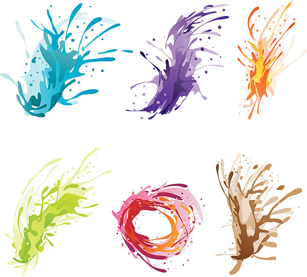 Ink Color Brush vector art illustration