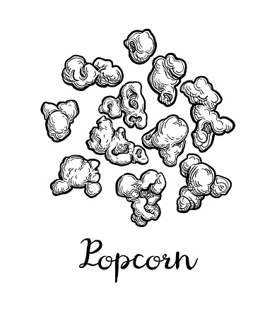 Ink sketch of popcorn.