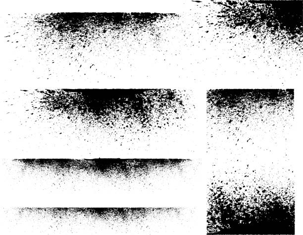ink stains ink stains border frame composition vector grunge stock illustrations