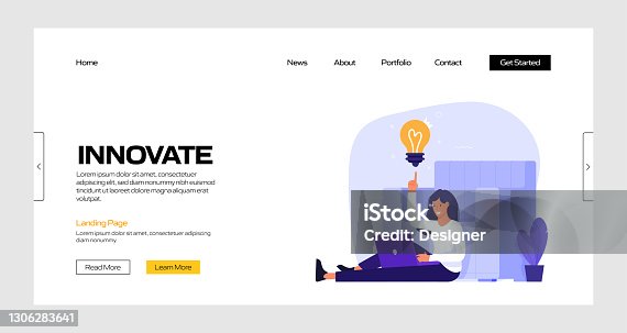 istock Innovate Concept Vector Illustration for Landing Page Template, Website Banner, Advertisement and Marketing Material, Online Advertising, Business Presentation etc. 1306283641
