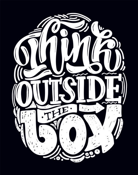 Inspiration cute lettering quote - about life. Lettering motivation label template for poster, banner, t-shirt design. Inspiration cute lettering quote - about life. Lettering motivation label template for poster, banner, t-shirt design. outside the box stock illustrations