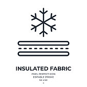 istock Insulated fabric editable stroke outline icon isolated on white background flat vector illustration. Pixel perfect. 64 x 64. 1323008504