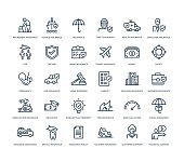 30 Insurance Icons - Line Series