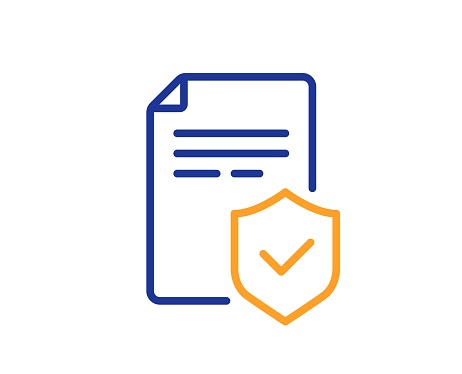 Insurance Policy Line Icon Risk Coverage Document Sign Insurance Policy Line Icon Risk Coverage Document Sign