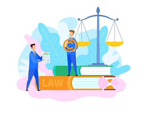 Intellectual Property Lawyer Flat Illustration