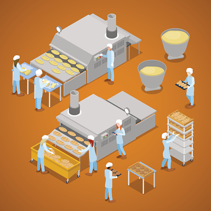 Interior of Baking Production. Isometric