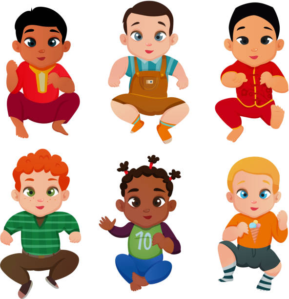 Baby international set with different races and nationalities symbols...