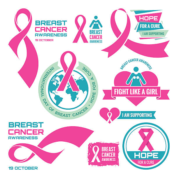 bildbanksillustrationer, clip art samt tecknat material och ikoner med international day of breast cancer - creative badges. - boring date