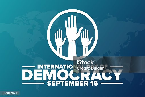 istock International Day of Democracy. September 15. Holiday concept. Template for background, banner, card, poster with text inscription. Vector EPS10 illustration. 1334128713