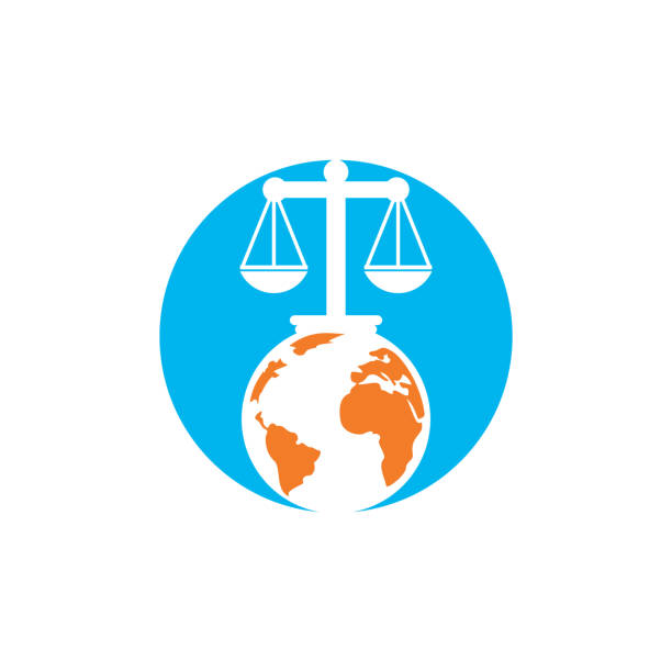 концепция логотипа международного трибунала и верховного суда. - supreme court stock illustrations