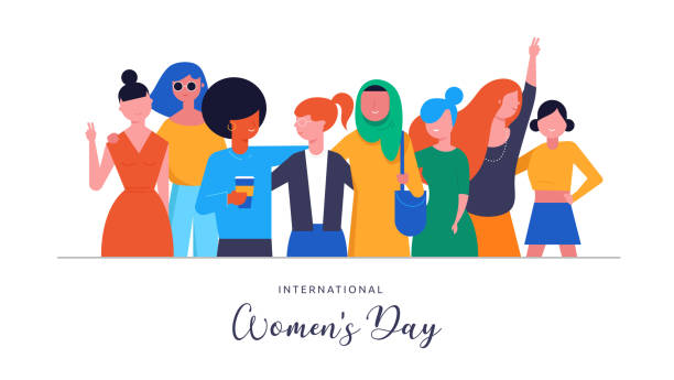 International Women s Day. Vector illustration, card, poster, flyer and banner. International Women s Day. Vector illustration, card, poster, flyer and banner template march month stock illustrations