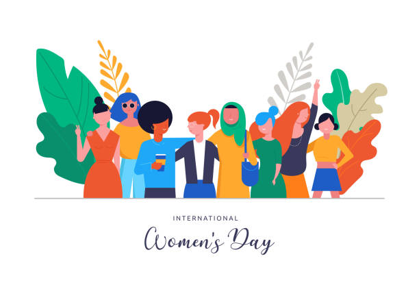 stockillustraties, clipart, cartoons en iconen met internationale vrouwendag s. vectorillustratie, kaart, poster, flyer en banner. - womens day poster