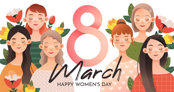 stockillustraties, clipart, cartoons en iconen met internationale vrouwendag. kaart - womens day poster