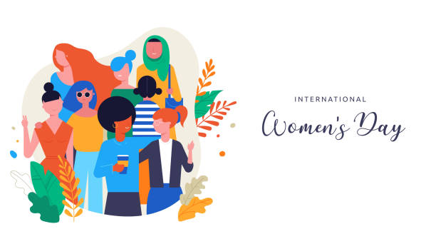 stockillustraties, clipart, cartoons en iconen met internationale vrouwendag. vectorillustratie, kaart, poster, flyer en banner. - womens day poster