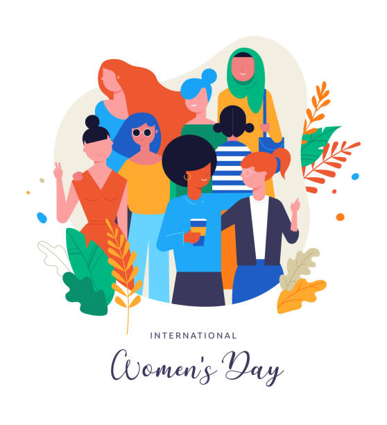 International Women's Day. Vector illustration, card, poster, flyer and banner. International Women's Day. Vector illustration, card, poster, flyer and banner template quotes about family love stock illustrations