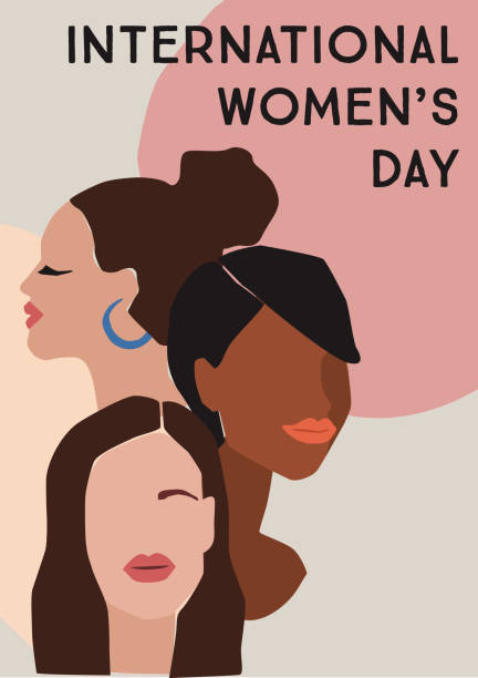 stockillustraties, clipart, cartoons en iconen met internationale vrouwendag. de illustratie van de vector van vrouwen met verschillende huidkleuren. - womens day poster