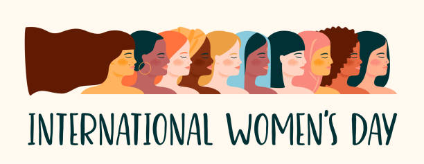stockillustraties, clipart, cartoons en iconen met internationale vrouwendag. vector illustratie met vrouwen verschillende nationaliteiten en culturen. - womens day poster