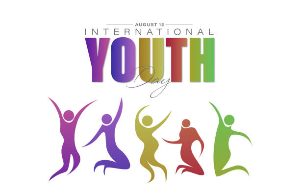 International Youth Day August 12 Vector Illustration of International Youth Day August 12. childhood stock illustrations