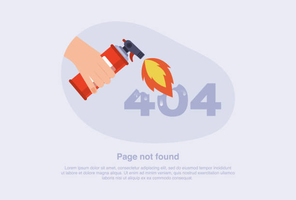 Internet network warning 404 Error Page or File not found for web page. vector art illustration