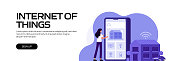 Internet of Things Concept Vector Illustration for Website Banner, Advertisement and Marketing Material, Online Advertising, Business Presentation etc.