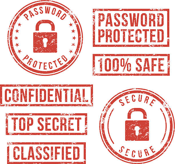 ilustraciones, imágenes clip art, dibujos animados e iconos de stock de seguridad de internet-sellos de goma - top secret