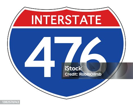 istock Interstate 476 Road Sign 1382576143
