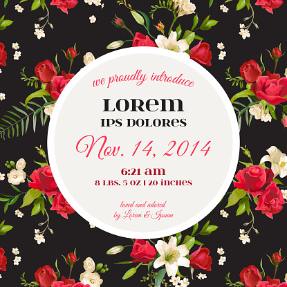 Invitation Or Congratulation Card For Wedding Baby Shower With