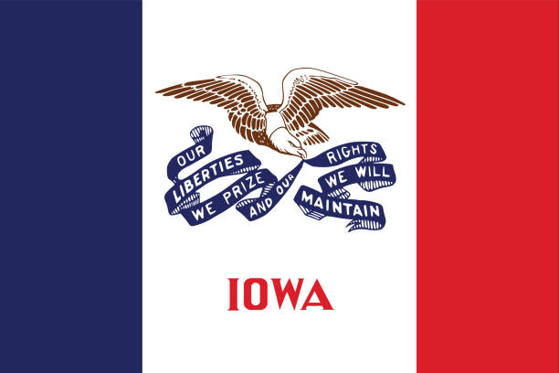 Iowa state flag. Amazing vector of Iowa state flag. iowa state university stock illustrations