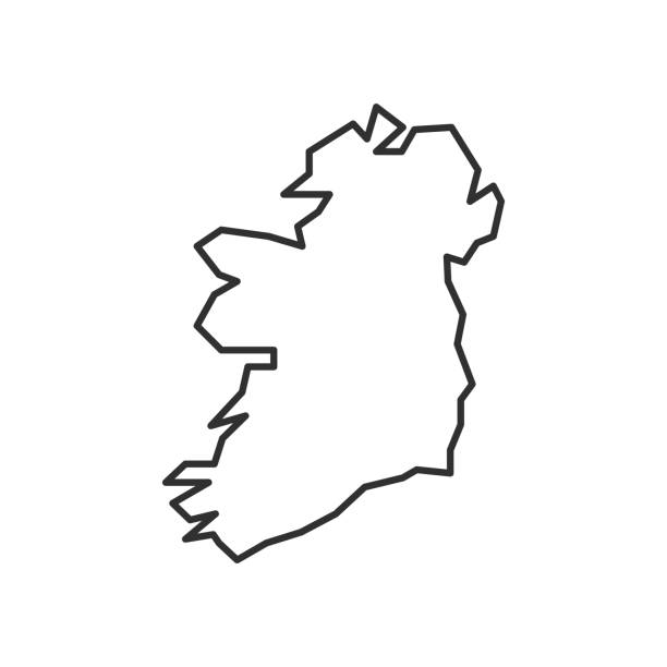 Ireland map icon isolated on white background. Ireland outline map. Simple line icon. Vector illustration Vector illustration hse ireland stock illustrations
