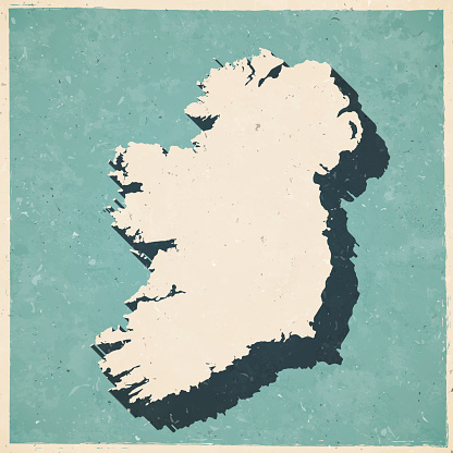 Ireland map in retro vintage style - Old textured paper